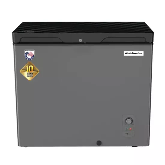 Kelvinator KCCF-225DFG 225 Litre Glass Door Deep Freezer Dark Gray