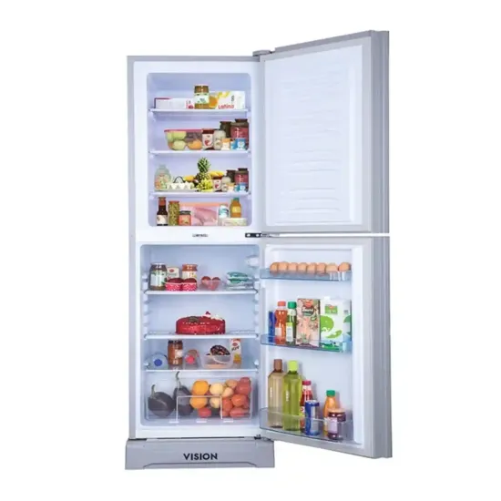VISION VIS-240L Mirror Lotus Flower 240 Liter Top Mount Glass Door Refrigerator